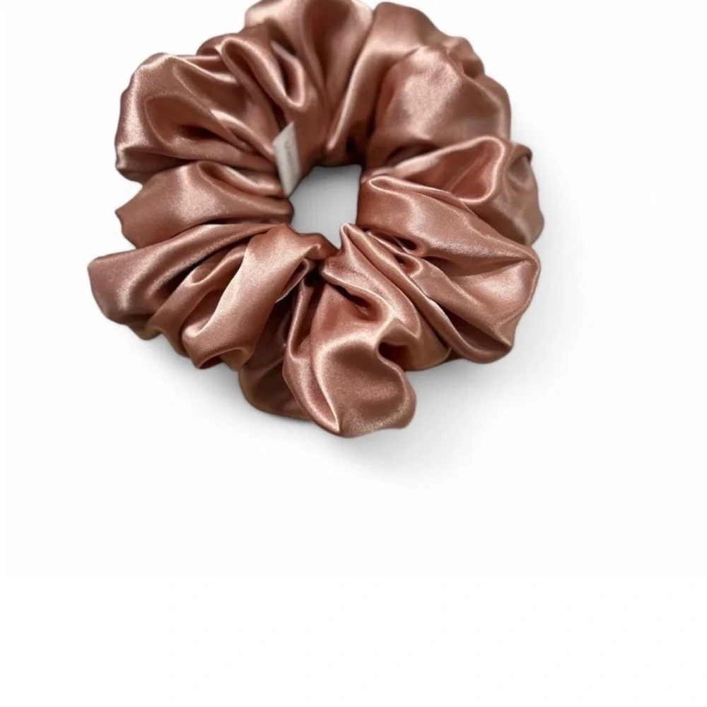 Satin Handmade Scrunchies Set - Rose, Plum, and Champagne Size L